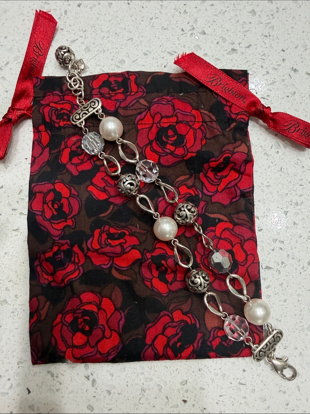 Brighton Bracelet with Pearls and Clear Beads